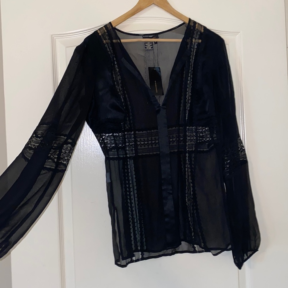 BCBG MESH BLOUSE